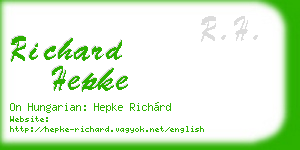 richard hepke business card